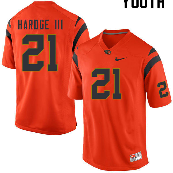 Youth #21 Ron Hardge III Oregon State Beavers College Football Jerseys Sale-Orange